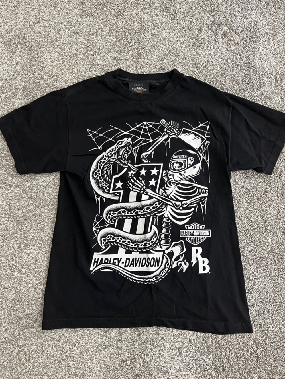 Men’s Harley-Davidson Rusty Butcher Black Skeleton Short Sleeve Shirt